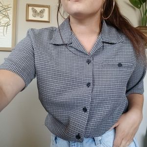 VINTAGE Button Down Top Short Sleeve